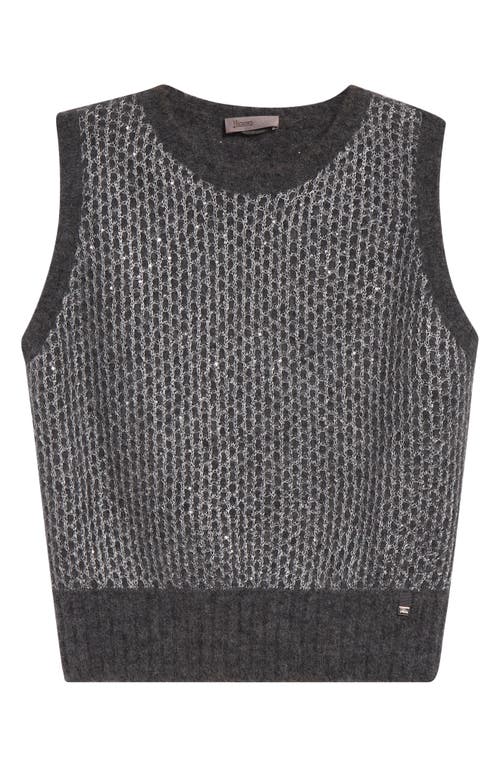 Herno Sequin Metallic Sleeveless Sweater In Gray
