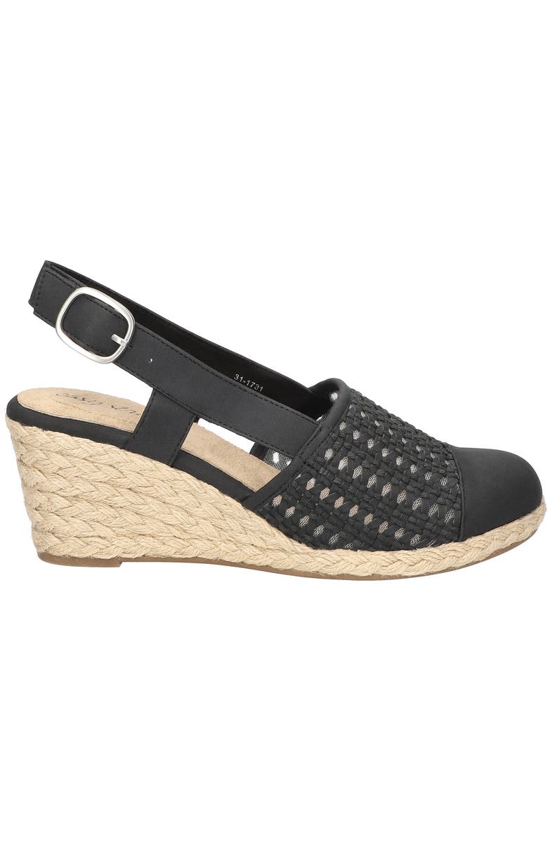 EASY STREET Taffy Slingback Espadrille Wedge Sandal, Alternate, color, Black