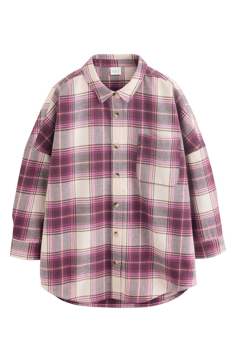 NEXT Kids' Check Shacket, Main, color, Pink