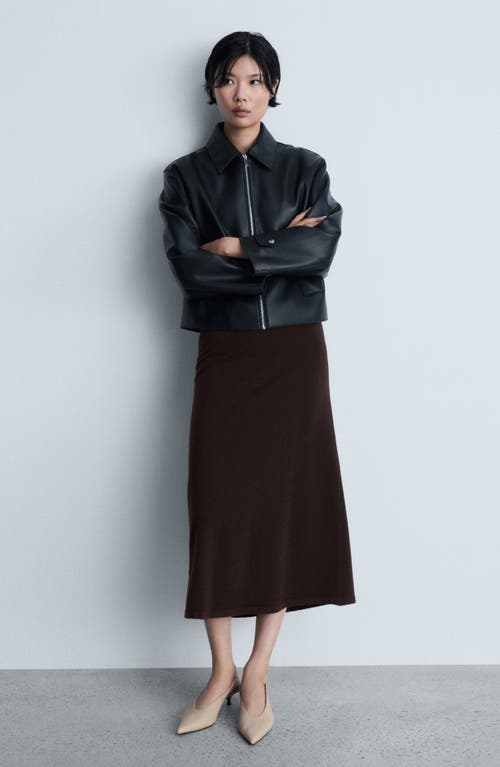 Mango Sweater Midi Skirt In Brown