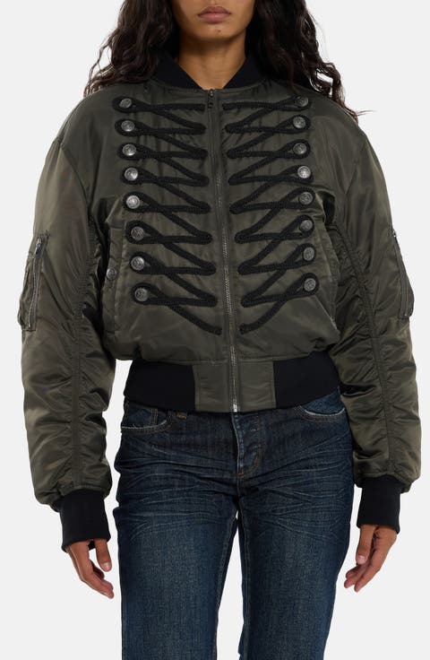 Military Detail Bomber Jacket
