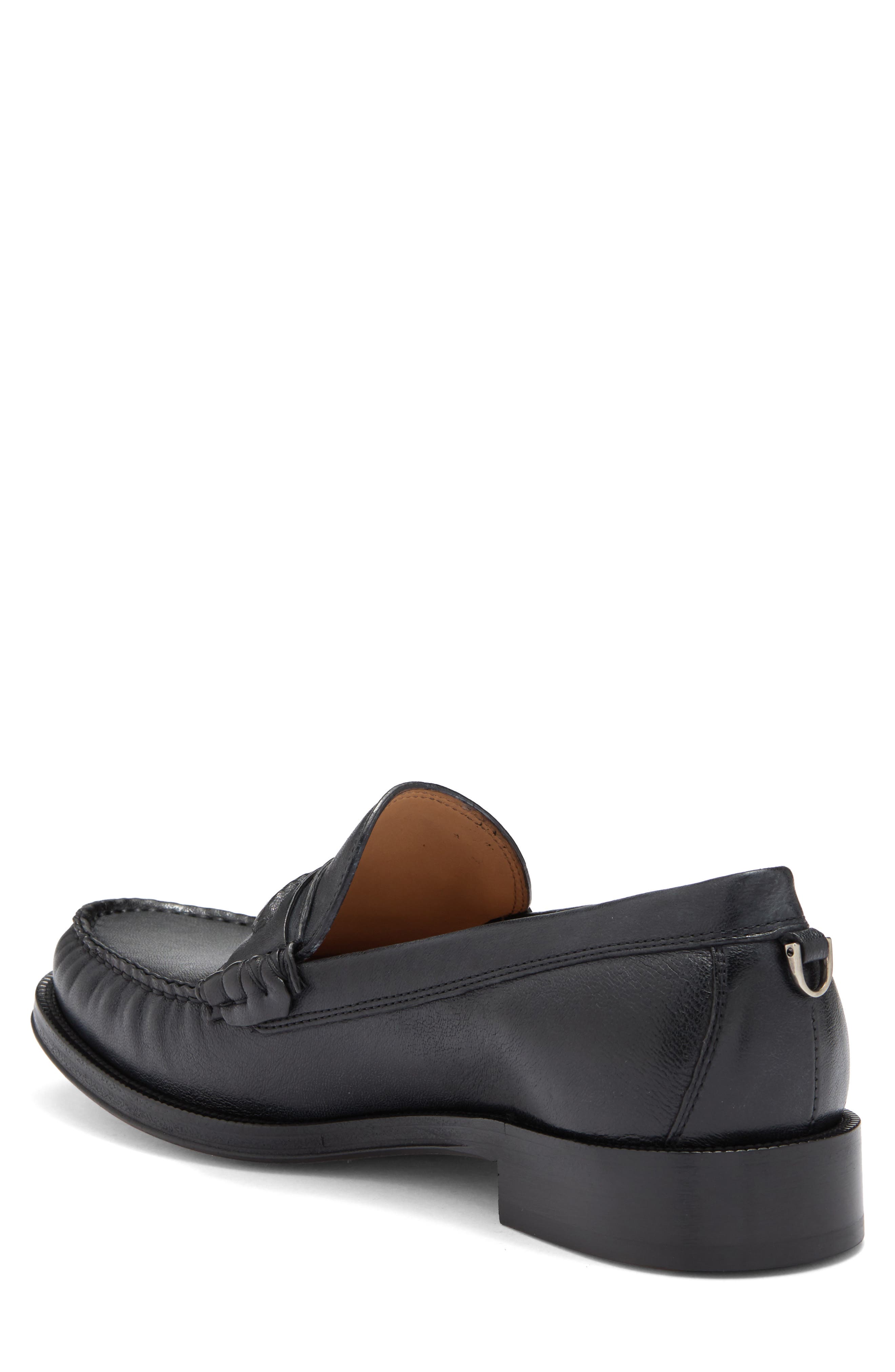 John Varvatos Hawthorne Chain Bit Loafer, Alternate, color, Black