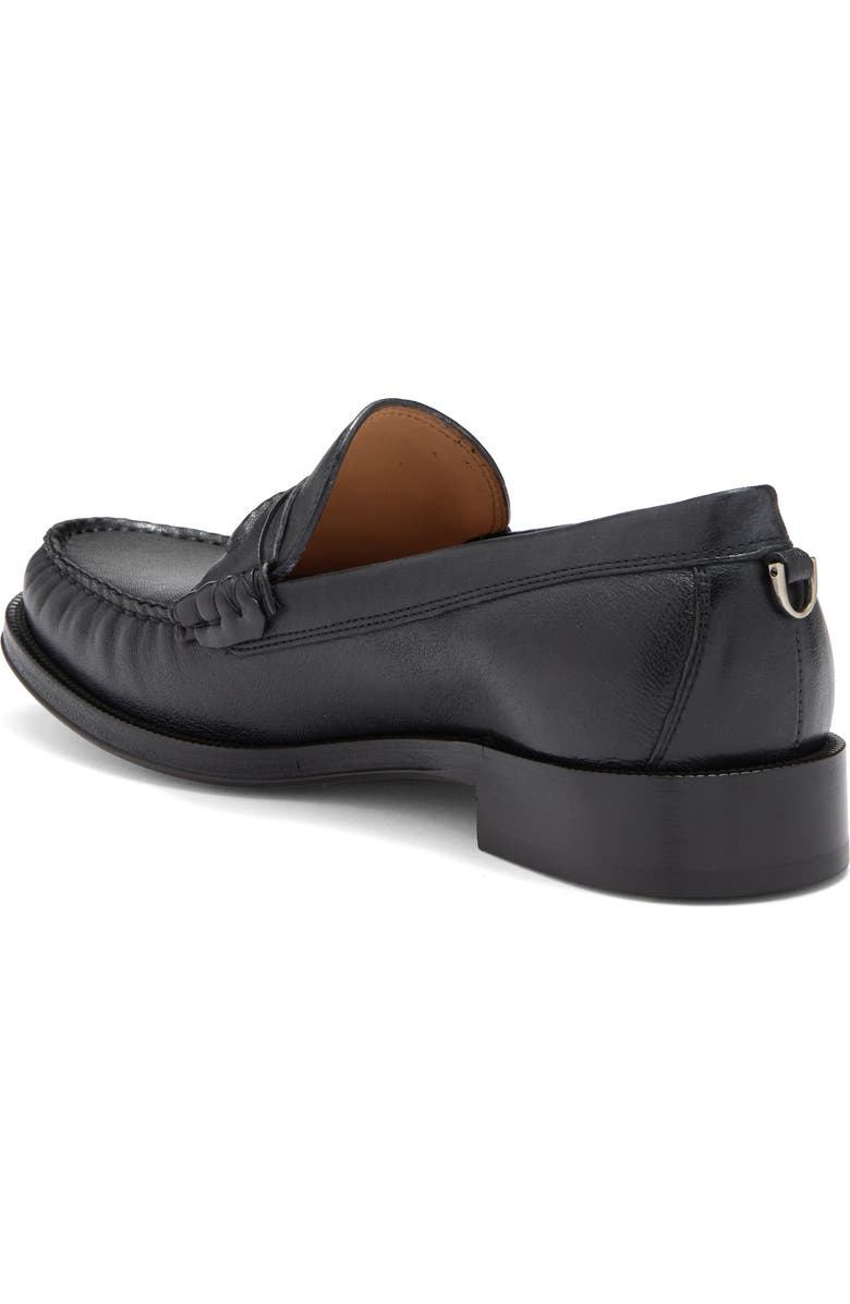 John Varvatos Hawthorne Chain Bit Loafer, Alternate, color, Black