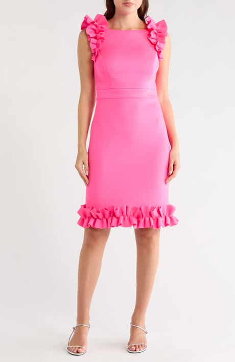 Eliza J Ruffle Sheath Dress