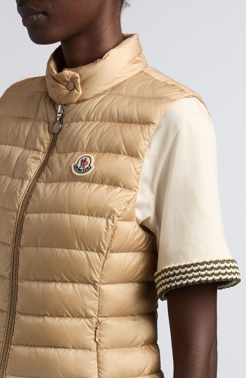 Moncler Igens Water Repellent Down Puffer Vest In Brown