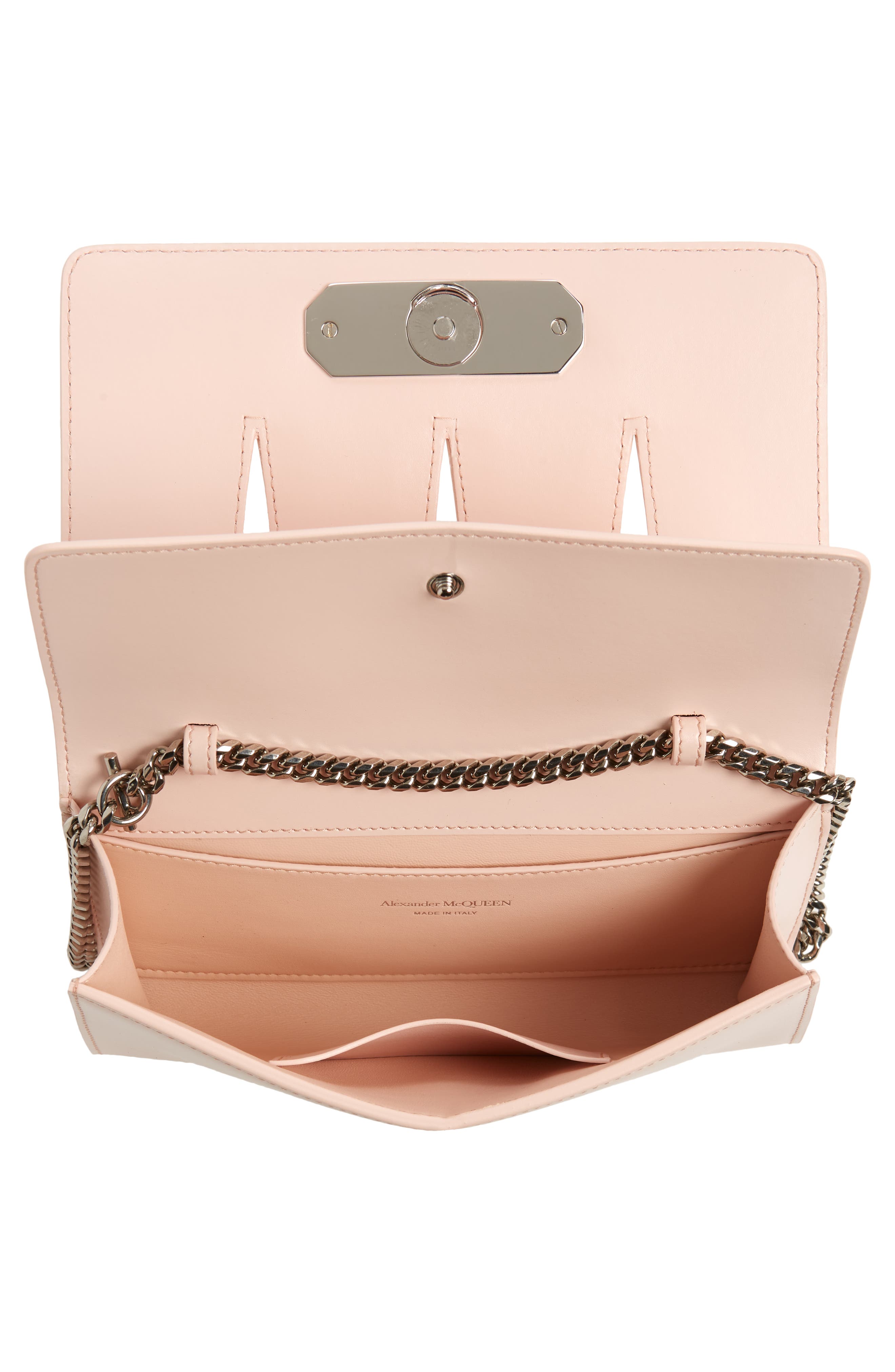 Slash Cutout Knuckle Leather Clutch, Alternate, color, CLAY