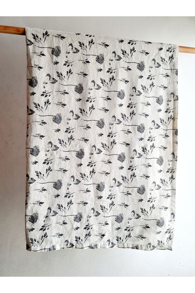 Floral Tablecloth, Alternate, color, Grey
