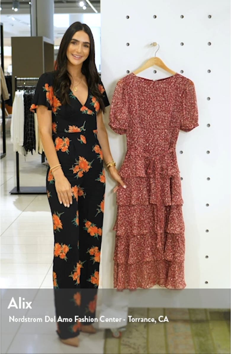 Floral Tiered Chiffon Dress, sales video thumbnail