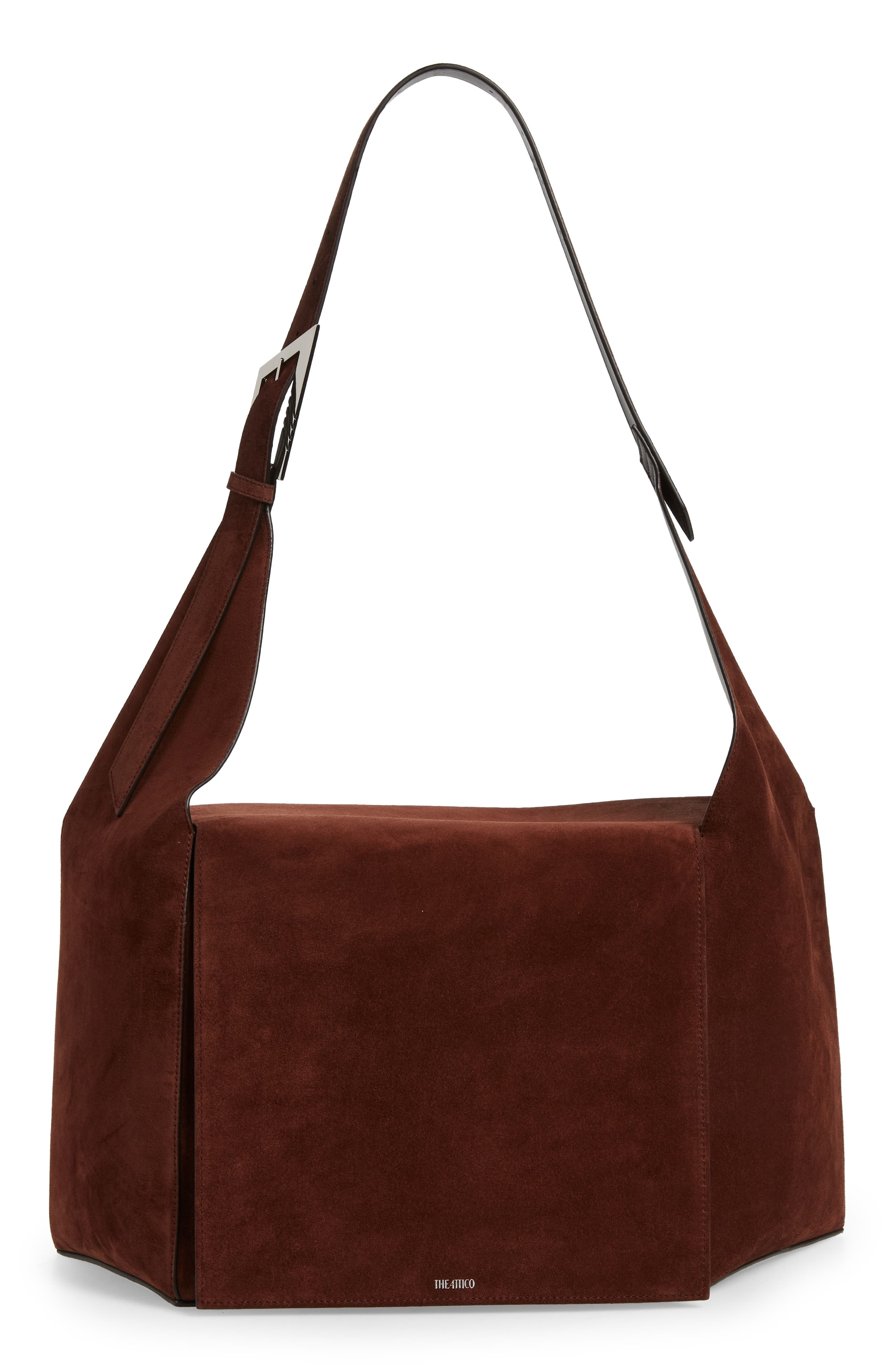 The Attico Morning Suede Shoulder Bag, Main, color, 