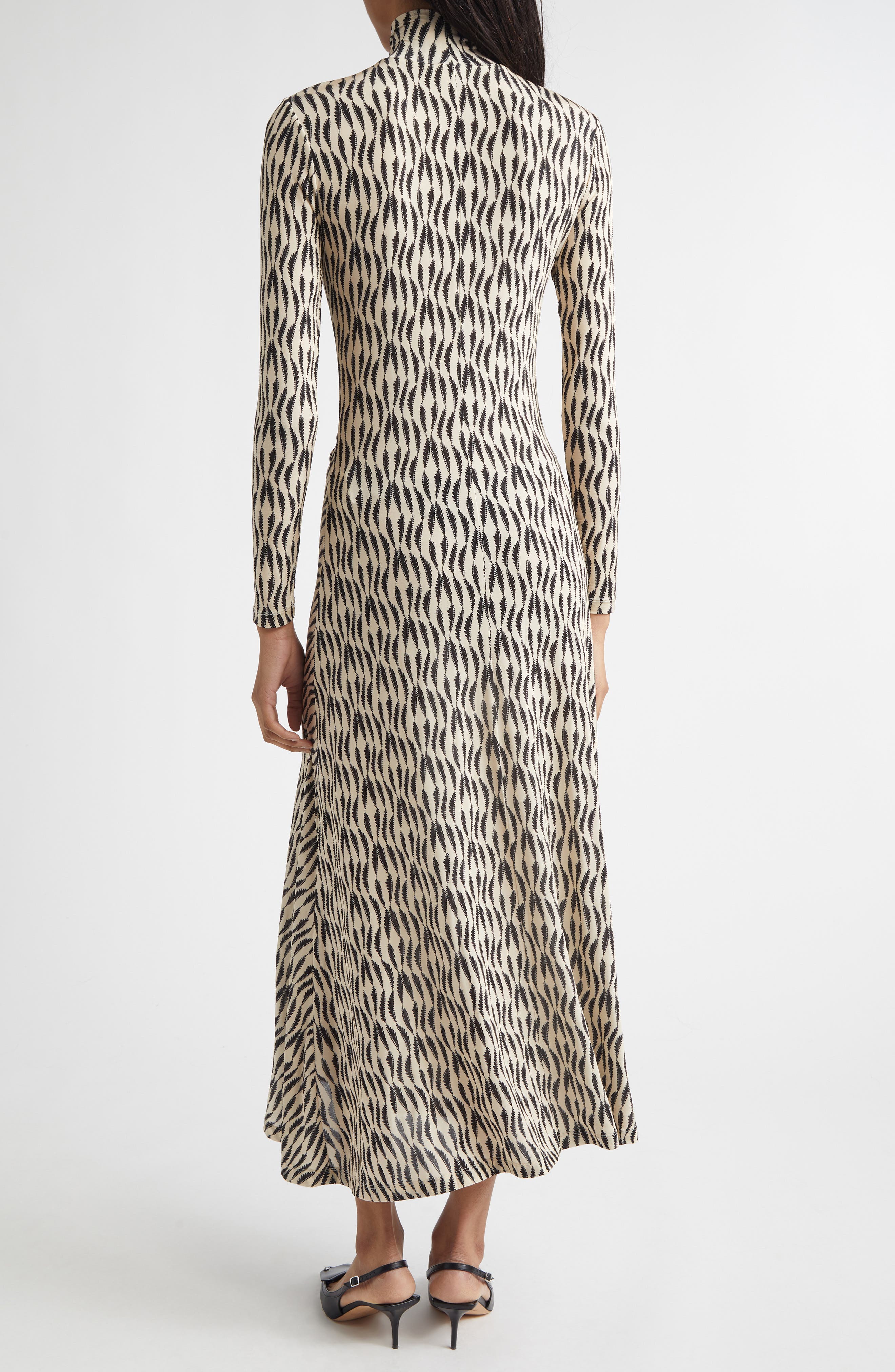 Ida Ruched Turtleneck Long Sleeve Maxi Dress - image 2