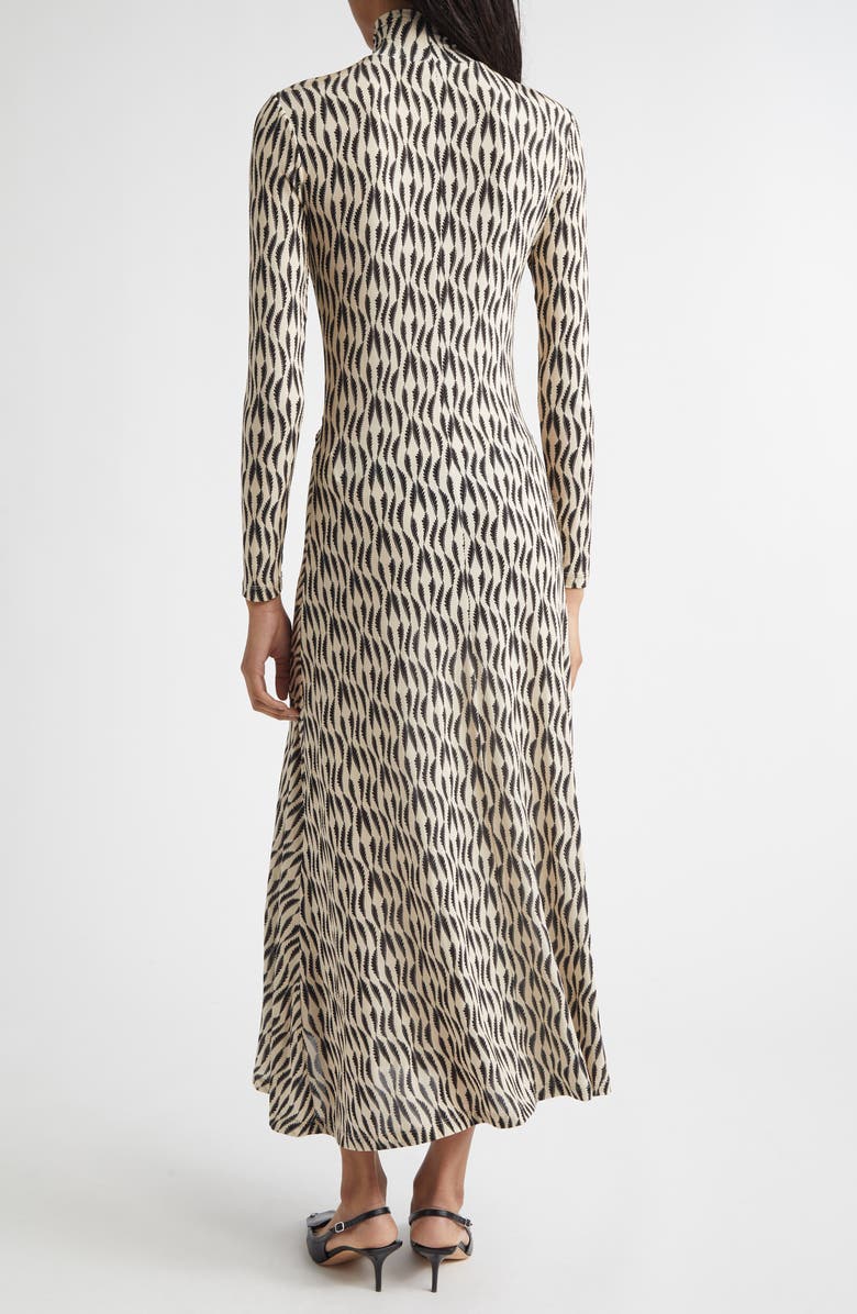 Ulla Johnson Ida Ruched Turtleneck Long Sleeve Maxi Dress, Alternate, color, Silhouette