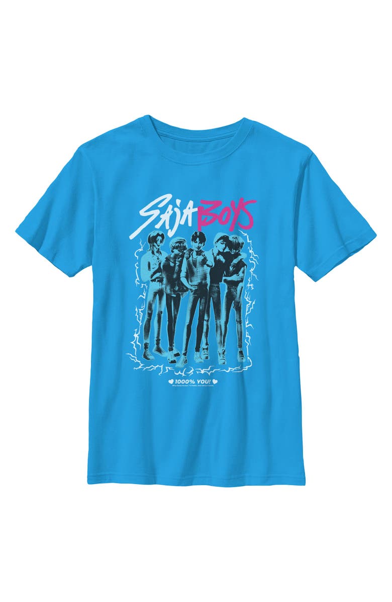 KPop Demon Hunters Boy's KPop Demon Hunters Saja Boys Portrait Graphic T-Shirt, Main, color, Sapphire
