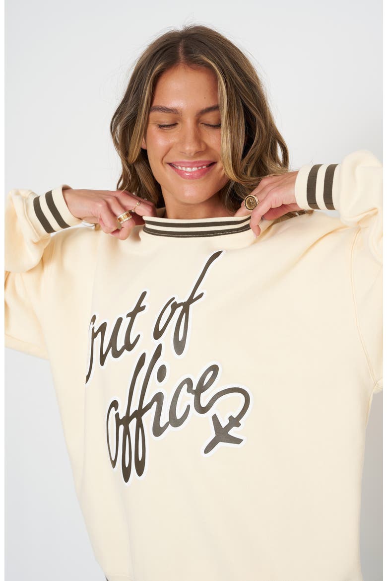 Oversize Out of Office Graphic Sweatshirt, Alternate, color, YELLOW