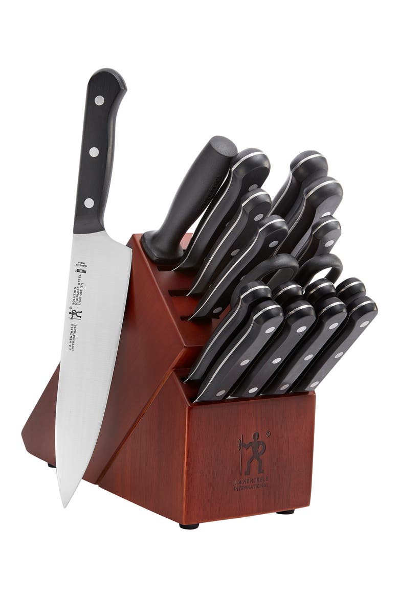 Solution 18-Piece Knife Block Set, Main, color, BLACK
