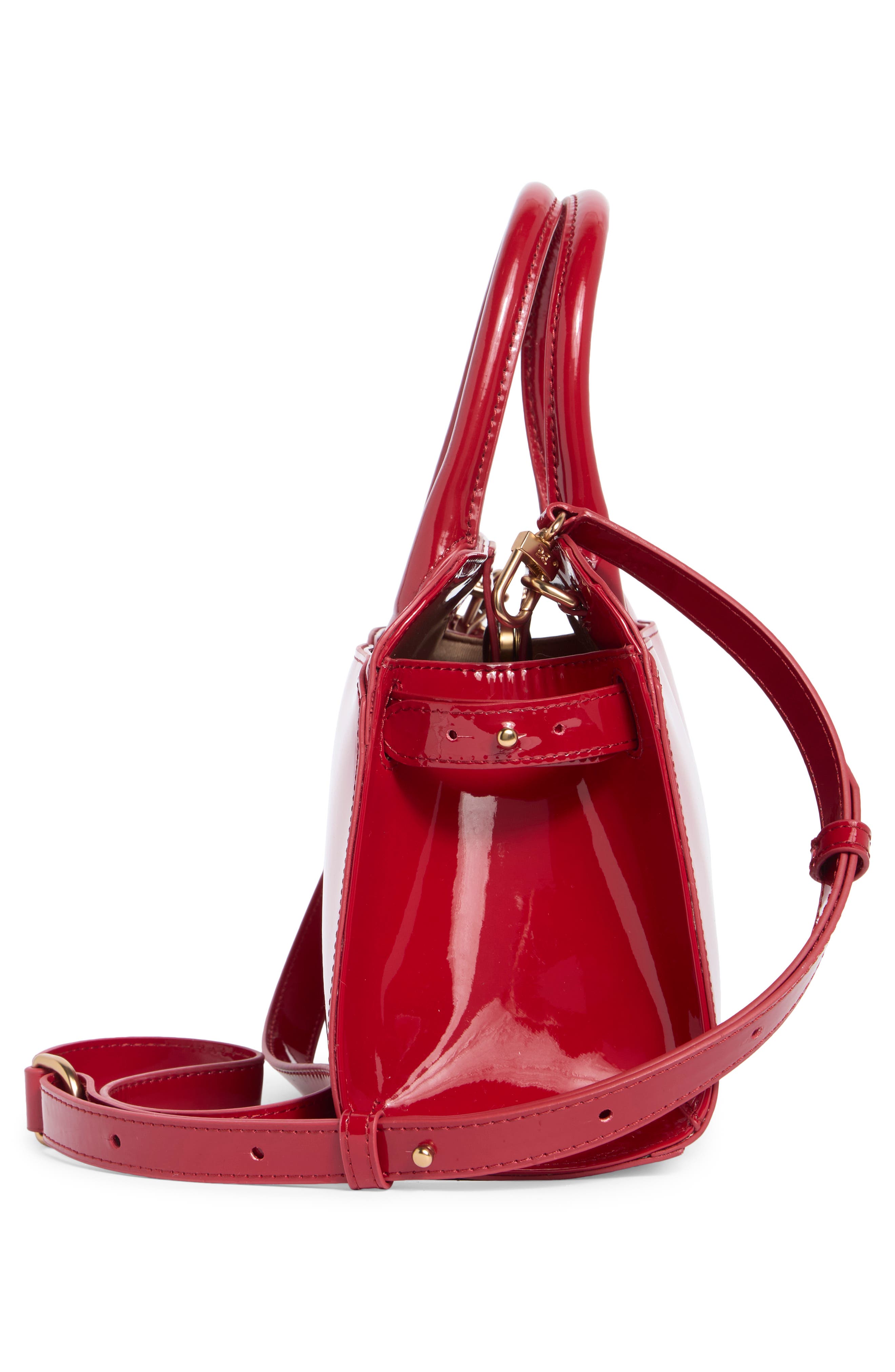 Sam Edelman Loraine Small Bowler Satchel Bag, Alternate, color, Red