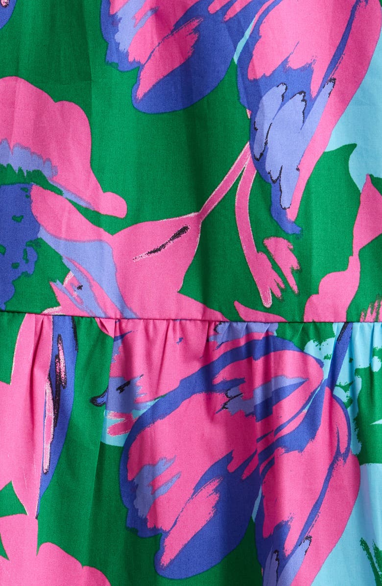 SUGARLIPS Raylee Floral Wendy Smocked Midi Sundress, Alternate, color, Kelly-Blue-Multi