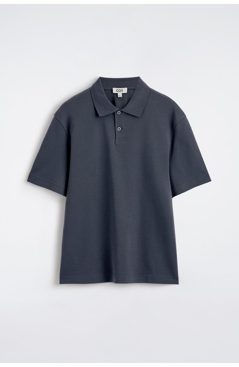 COS Interlock Cotton Polo Shirt, Alternate, color, Dark Gray