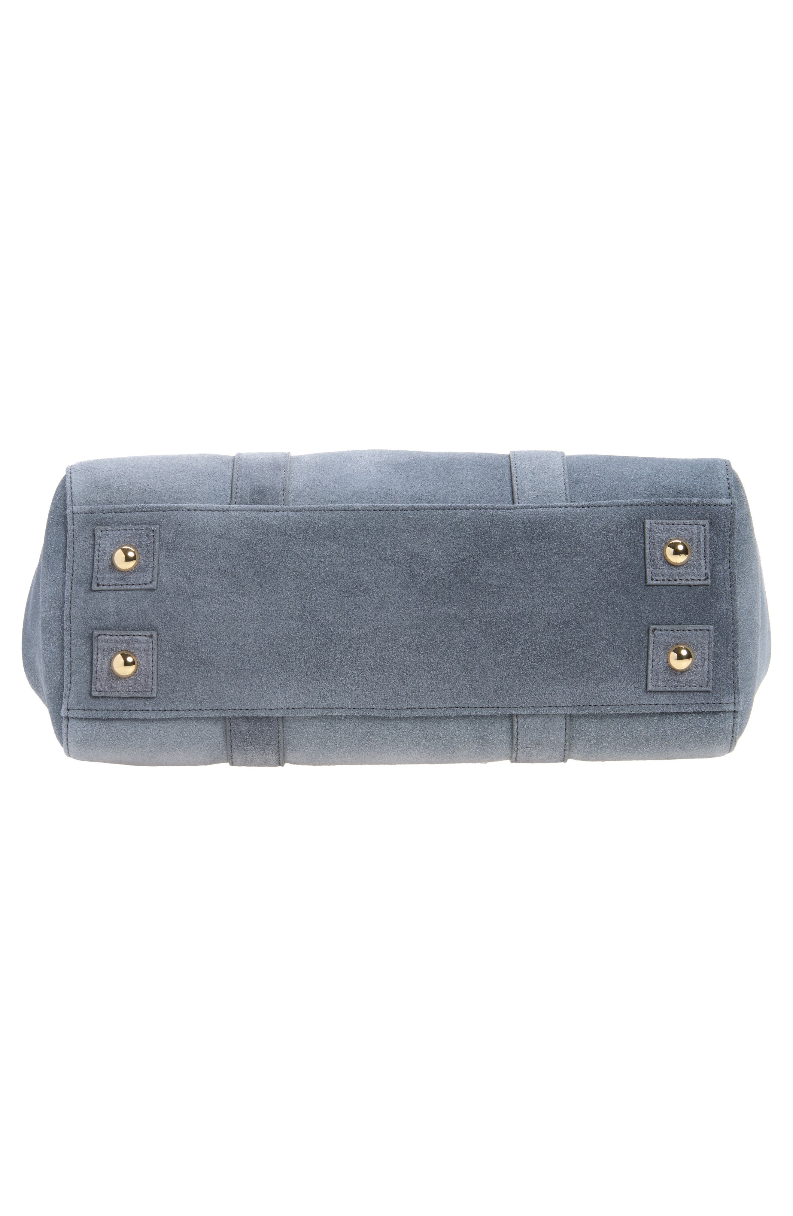 Bayswater Suede Satchel, Alternate, color, FOGGY GREY