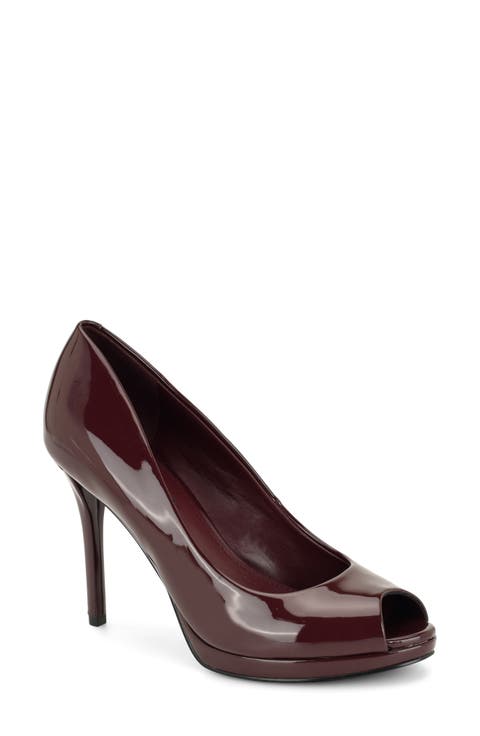 Tyrah Faux Leather Peep Toe Pump