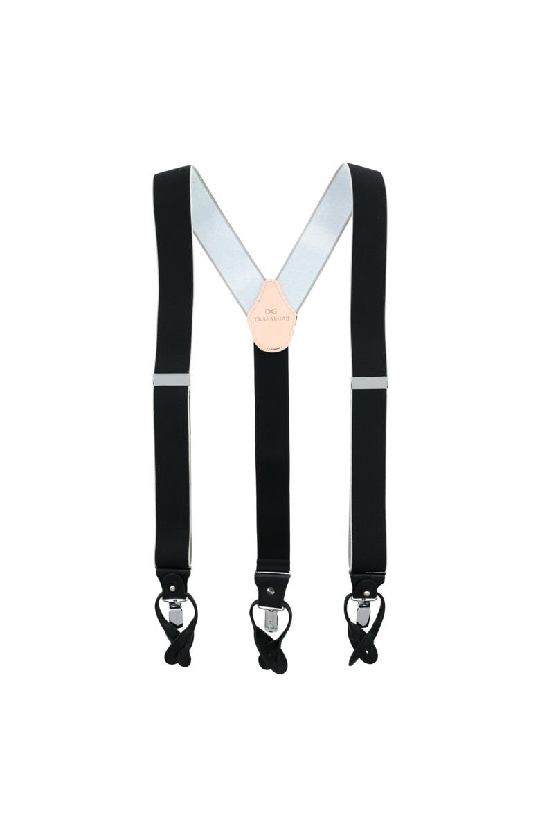 Trafalgar Big & Tall Maddox 35mm Convertible Suspenders, Alternate, color, Black