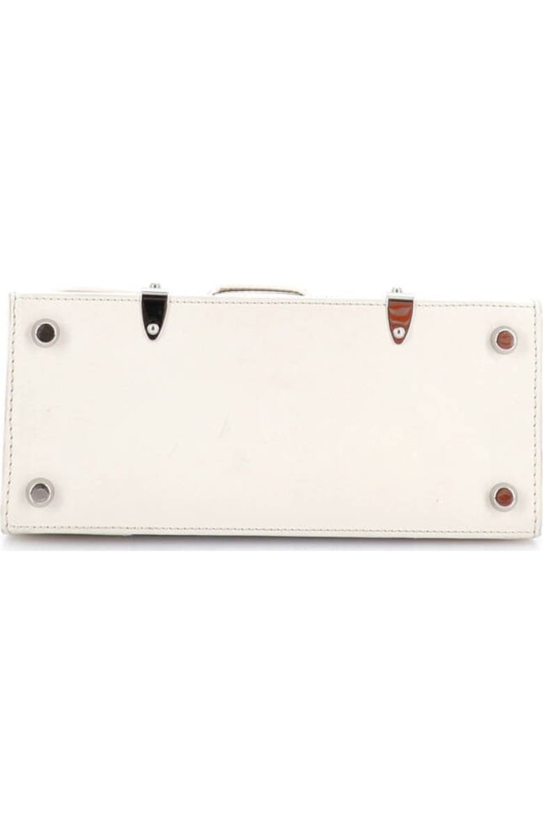 Pre-Owned Goyard Structured Saigon Top Handle Bag Coated Canvas with Leather Mini, Alternate, color, White