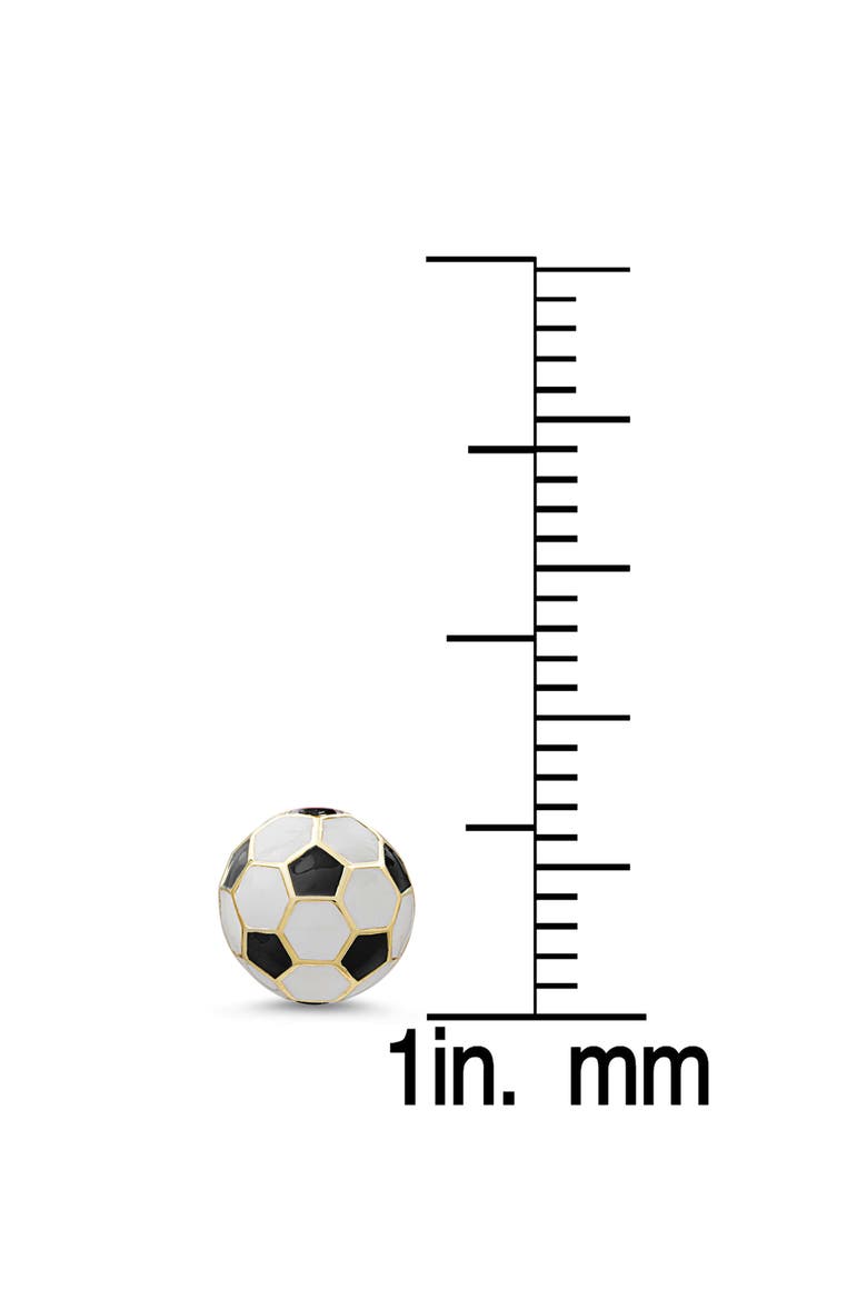 Kids' 3D Soccer Ball Stud Earrings, Alternate, color, BLACK