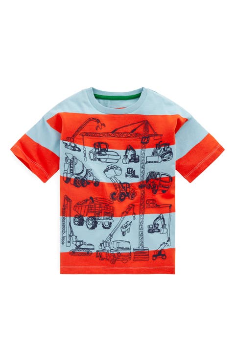 Kids
 Stripe Construction Embroidered Cotton Graphic T-Shirt (Toddler 
Little Kid)