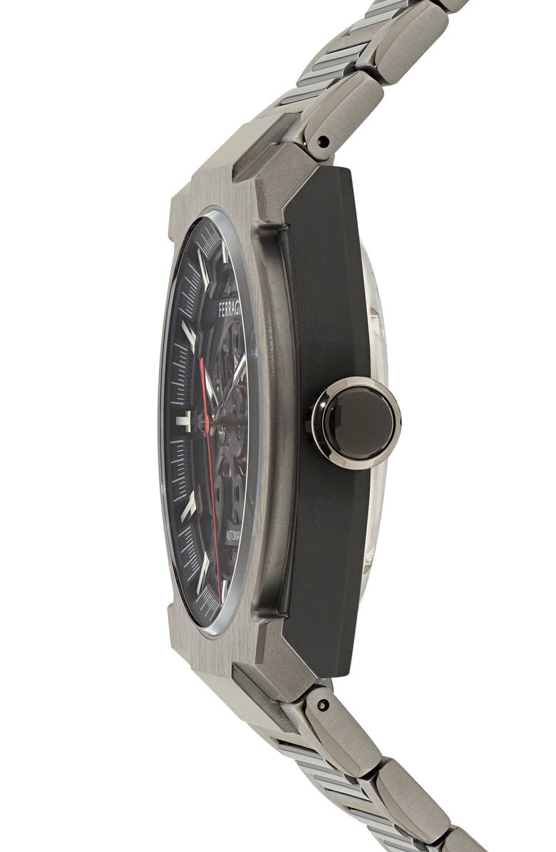 FERRAGAMO Supreme Skeleton Bracelet Watch, 43mm, Alternate, color, 