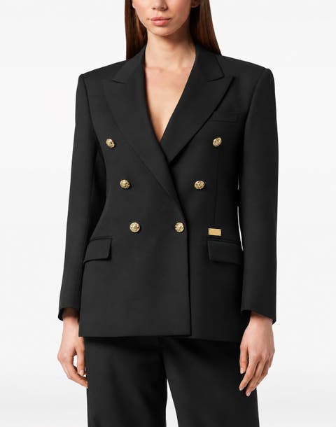 Satin Marine Fit Blazer Women