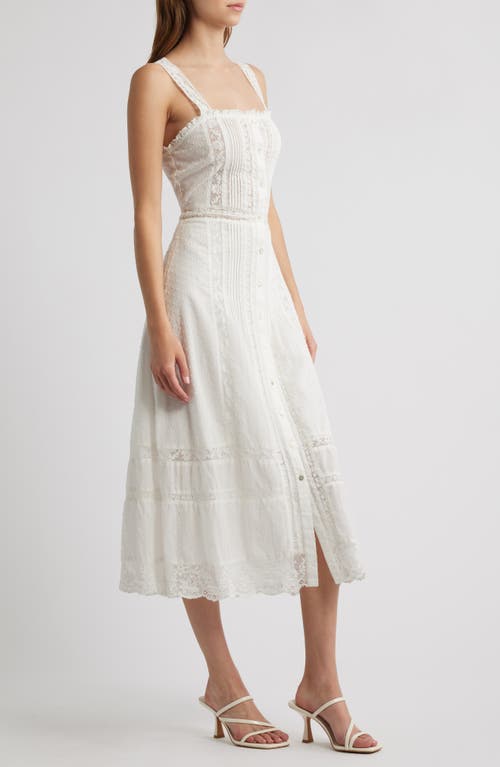Loveshackfancy Judalon Lace Button Front Midi Dress