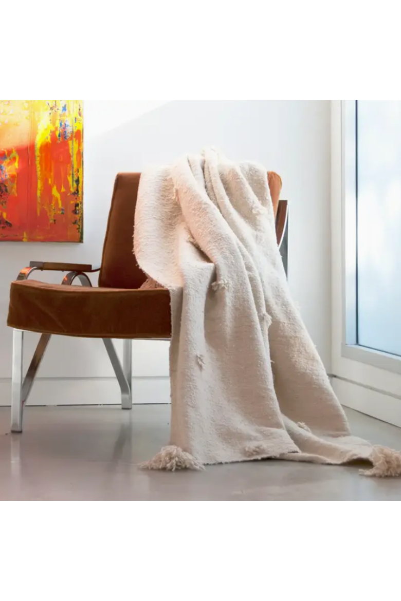 Momo Fringe Blanket, Alternate, color, White
