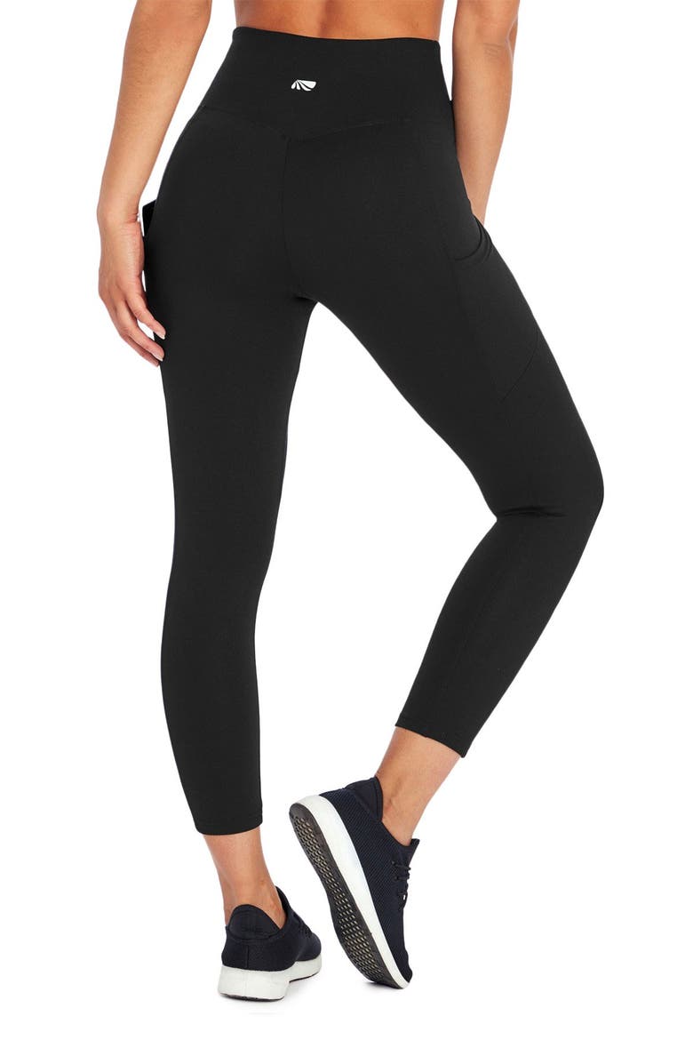 Drew High Waist Crop Pocket Leggings, Alternate, color, BLACK
