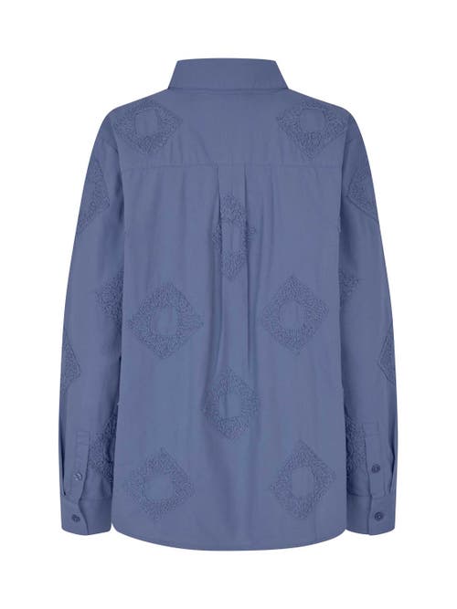 Masai Copenhagen 100% Cotton Long Sleeve Collared Shirt In Blue
