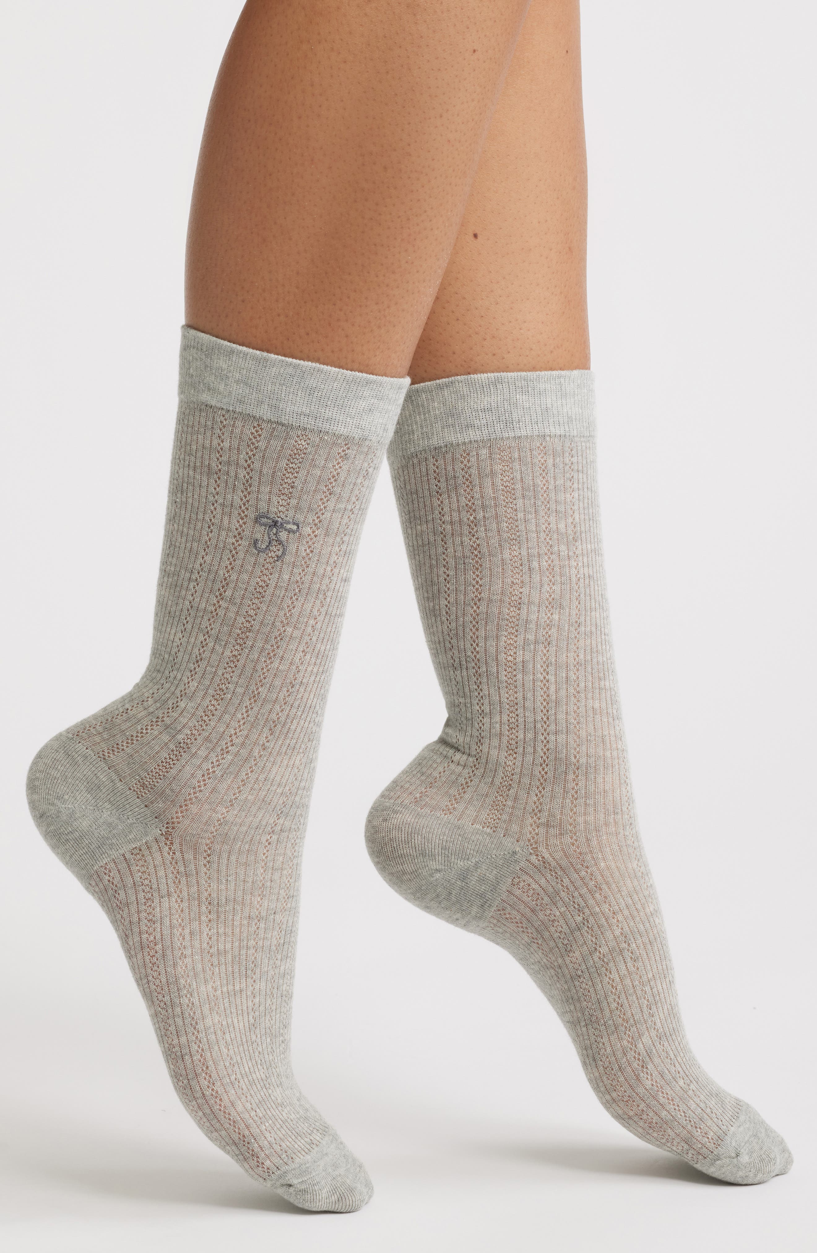 Kate Pointelle Bow Crew Socks - image 3