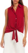 Karen Kane Sleeveless Tie Front Crepe Top