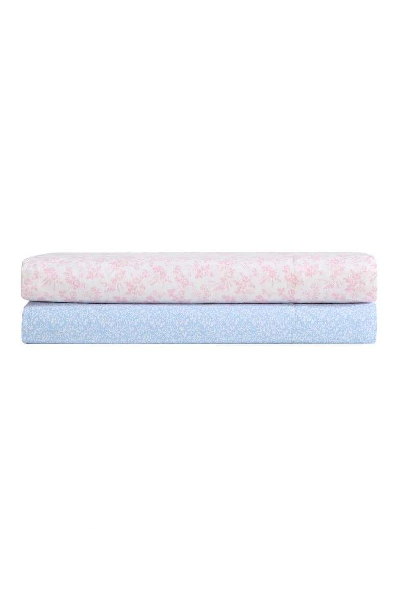 Maeve Floral 200 Thread Count Cotton Percale Sheet Set, Alternate, color, LIGHT / MEDIUM BLUE