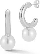 GLAZE JEWELRY Faux Pearl Drop Hoop Earrings