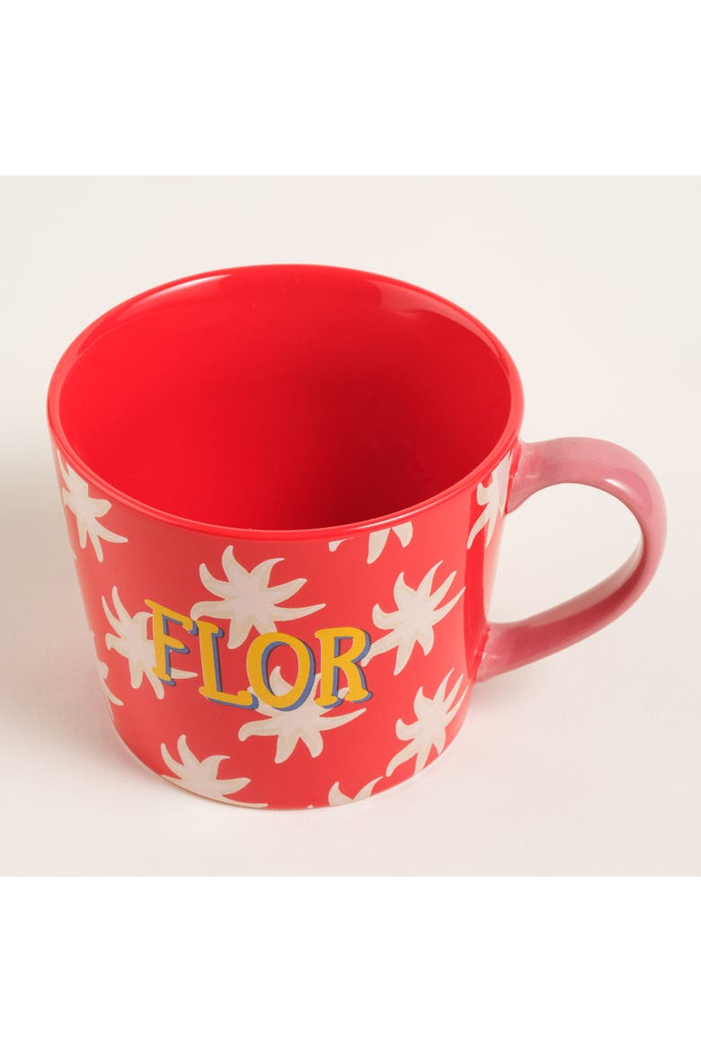 Flor Porcelain Mug 2 Pcs Set, Alternate, color, Green-Red