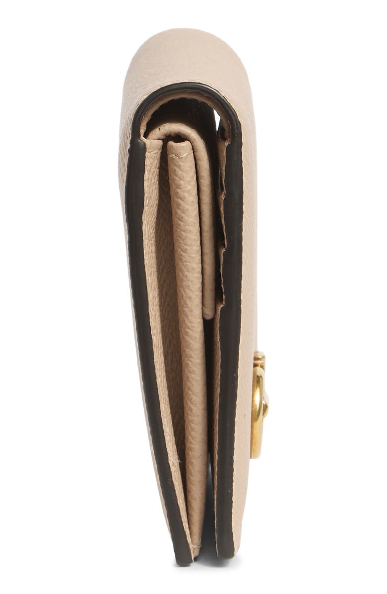 FERRAGAMO Leather French Wallet, Alternate, color, Bone