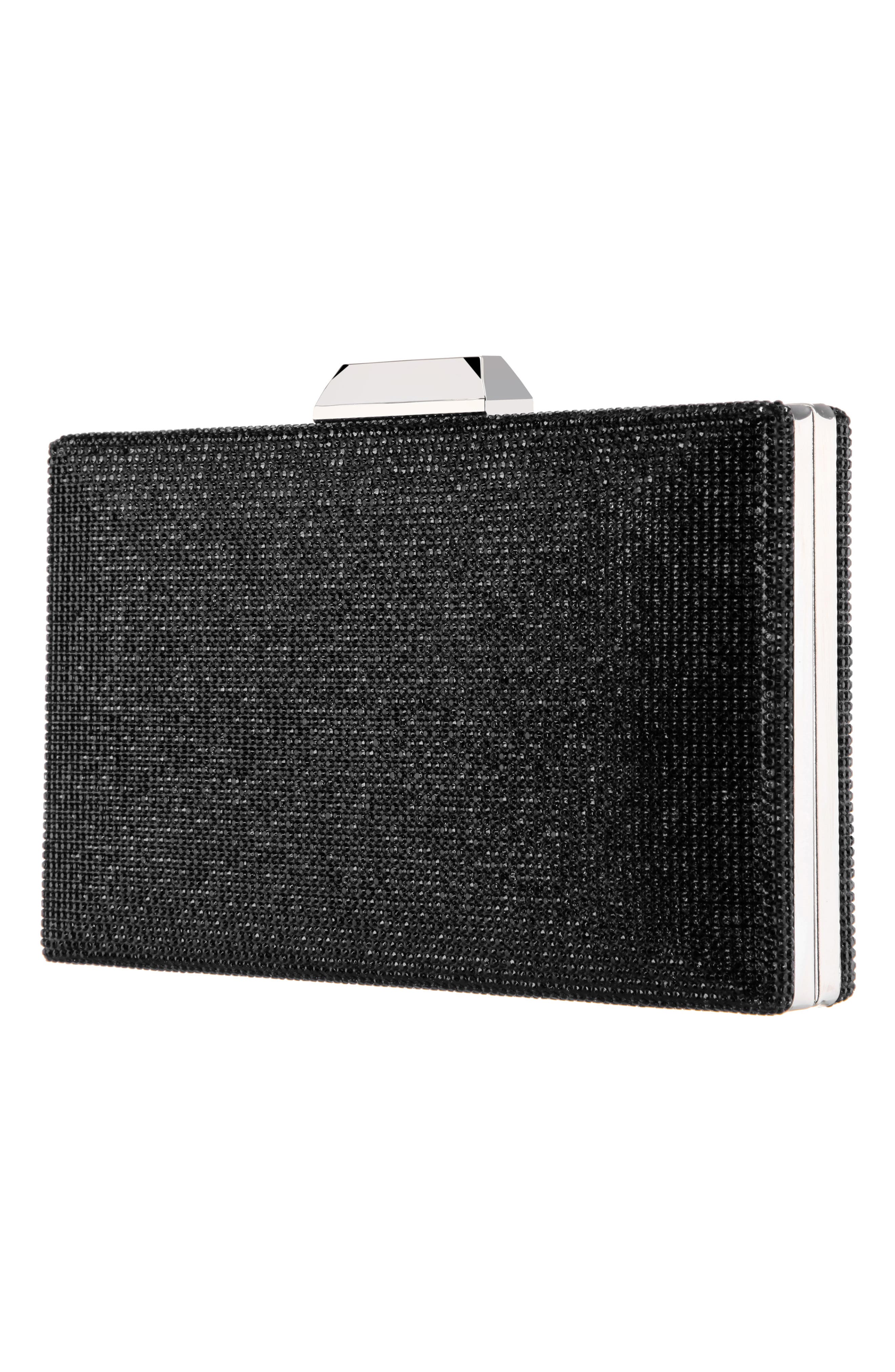 Nina Desyre Crystal Minaudière, Alternate, color, Black