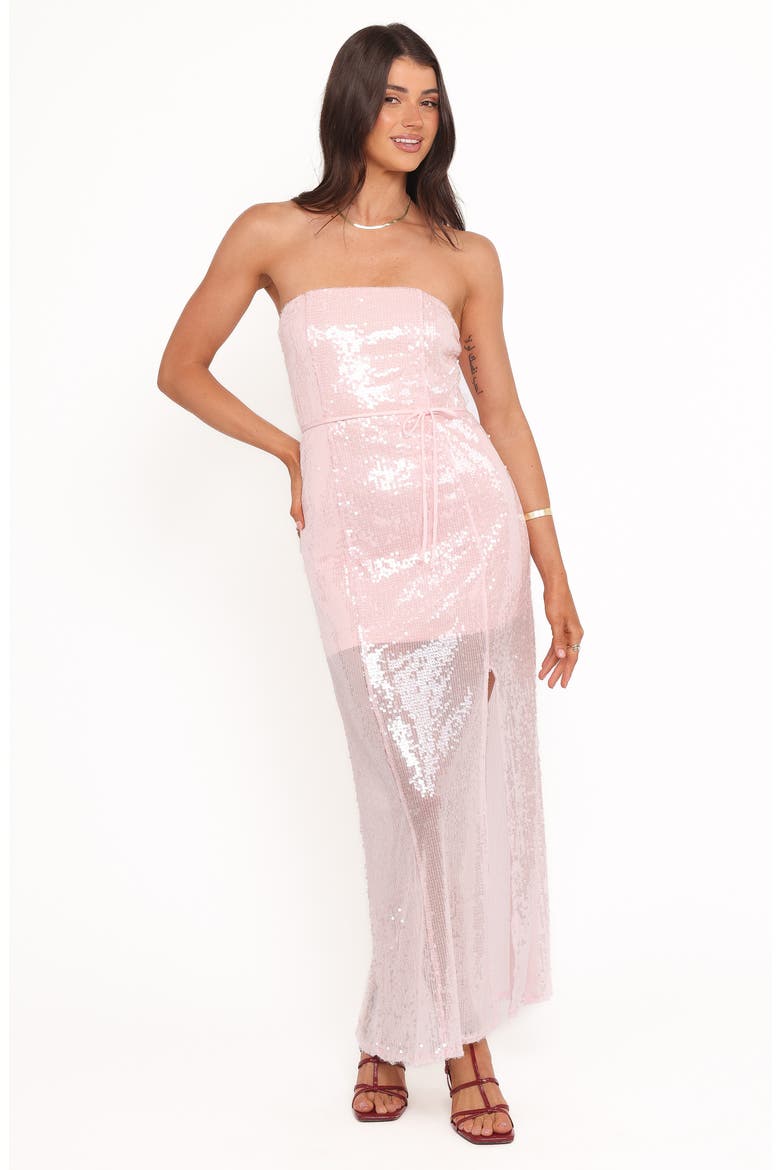 Liliane Sequin Strapless Maxi Dress, Alternate, color, PINK SEQUIN