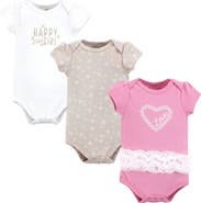 Hudson Baby Comfortable All-Cotton Bodysuit 3Pk