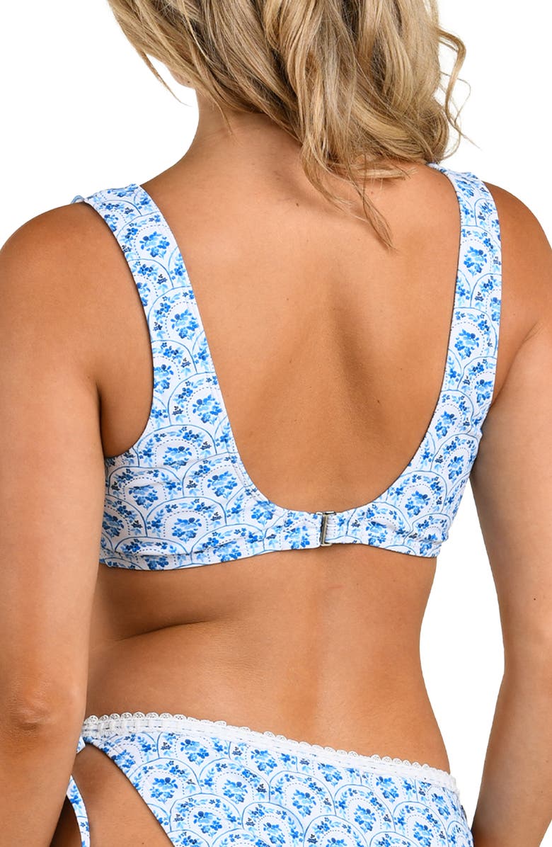 Citrus Penny Merrow Floral Bikini Top, Alternate, color, Light Blue
