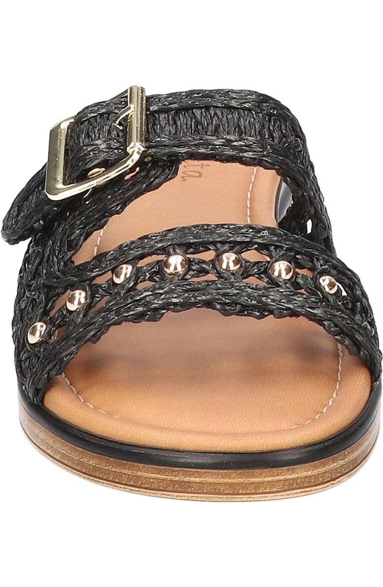 Bella Vita Bar-Italy Wedge Sandal, Alternate, color, Black Raffia