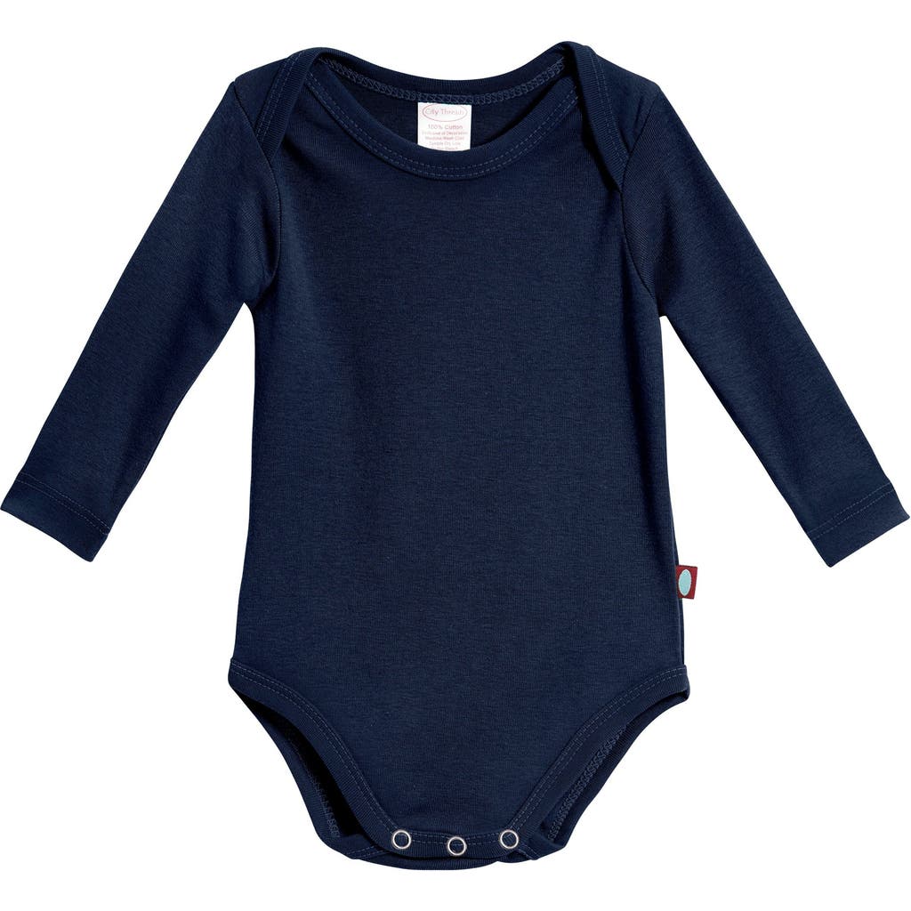 City Threads Babies' Organic Cotton Super-soft Long Sleeve Bodysuit In Blue