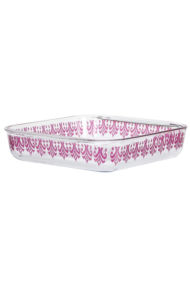1.8 Quart Spicy Cloves Glass Square Baker, Alternate, color, Pink