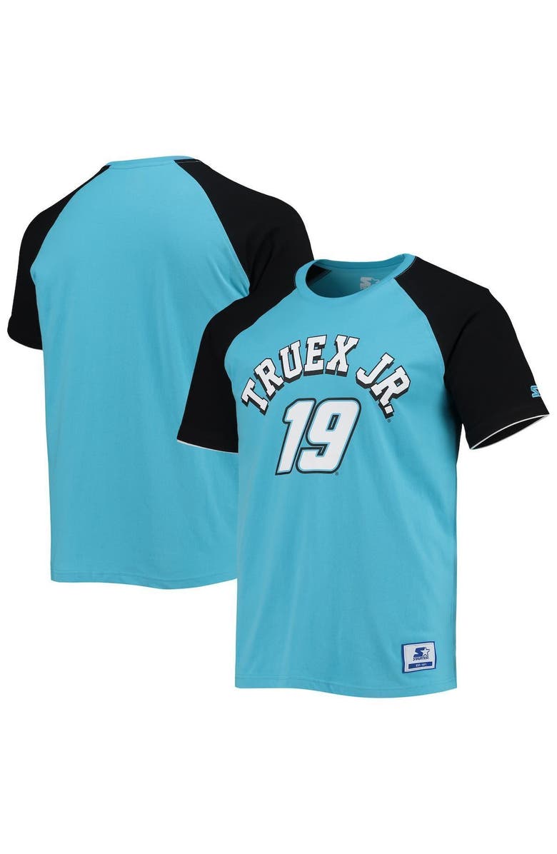 STARTER Men's Starter Blue/Black Martin Truex Jr The Catcher Raglan T-Shirt, Main, color, Blue
