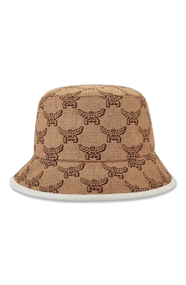 MCM Bucket Hat in Lauretos Raffia Jacquard, Alternate, color, 