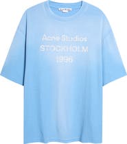 Acne Studios 1996 Logo Distressed Cotton & Hemp Graphic Tee