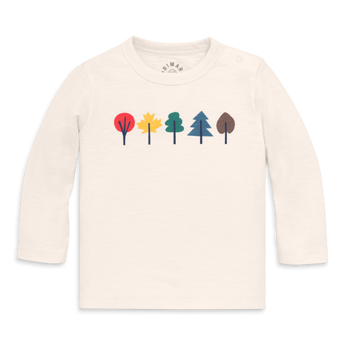 Primary Kids Long Sleeve Foliage Tee In Brown